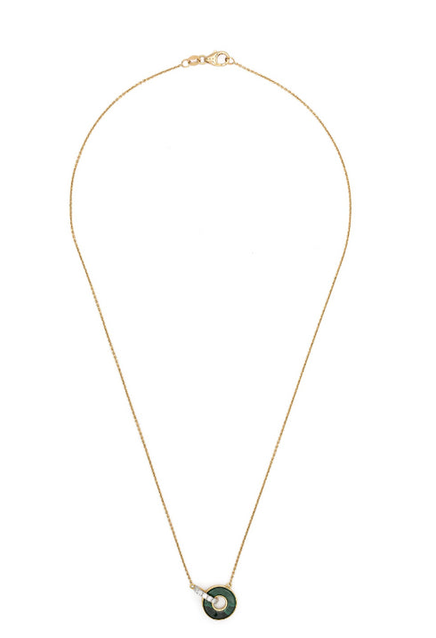 18kt yellow gold Promesse malachite necklace